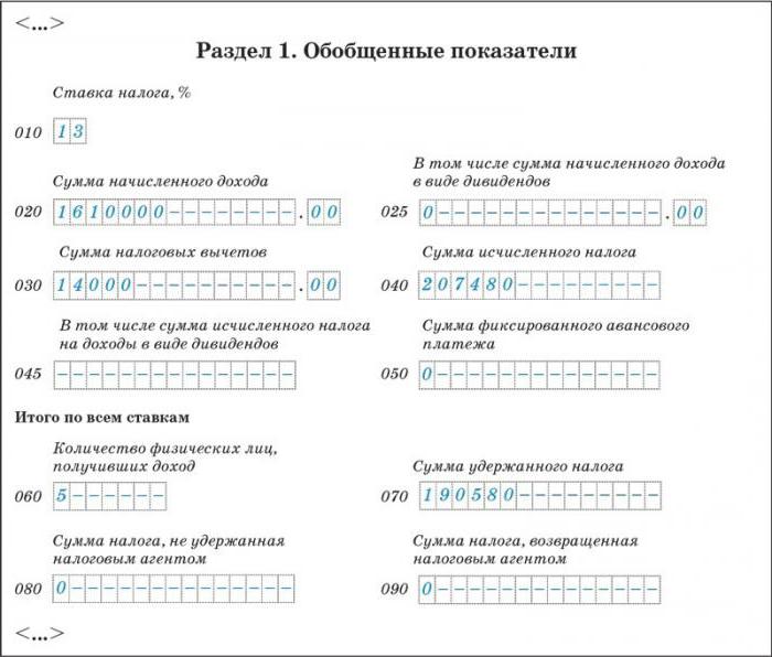 как заполнить раздел 2 декларации 6 ндфл