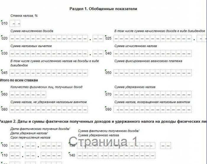 как заполнить раздел 2 отчёта 6 ндфл (нулёвку)