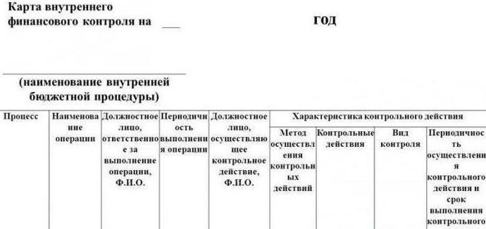порядок формирования карт внутреннего финансового контроля