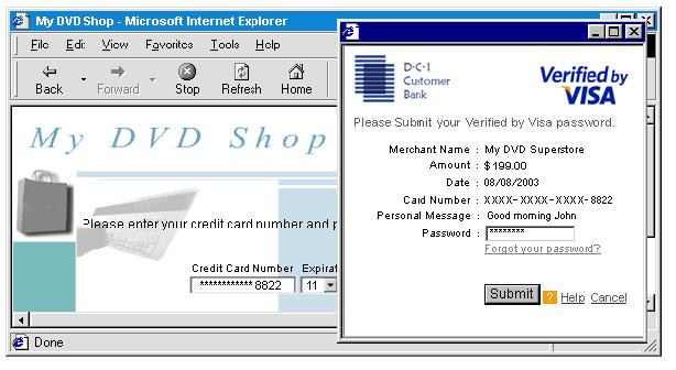 Окно Verified by Visa