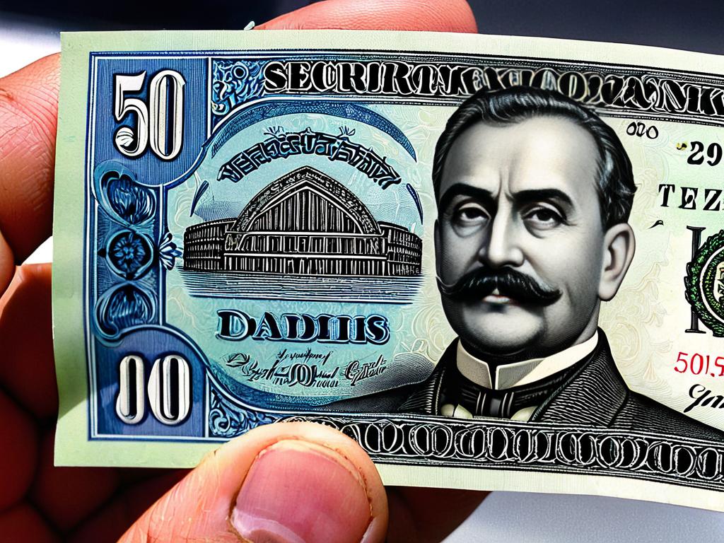 3984115 Банкнота 50 лари крупным планом